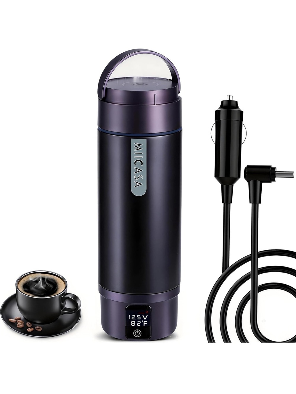 Vacuum Insulated Car Electric Kettle,Miicasa Stainless Steel